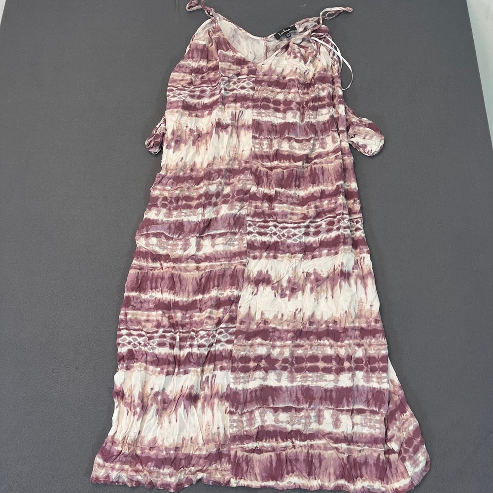 Lulus Yours Tule Mauve Tie Dye Maxy Dress Beachy Boho‎ Sleeveless S/M Pockets V